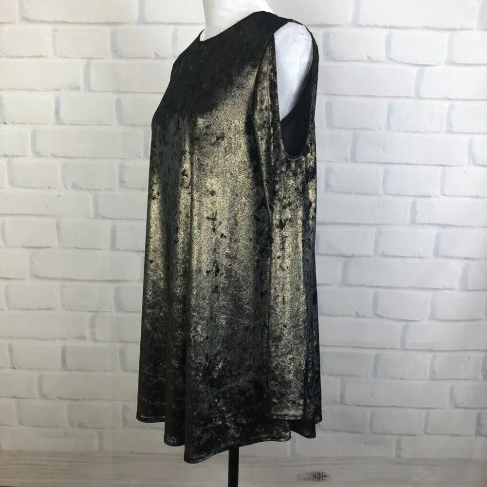 Show Me Your Mumu Stretch Crushed Velvet Teddy Tunic Size S Gold - Picture 2 of 8